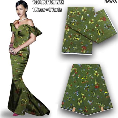 2021 African Wax Print Ankara Fabrics 100% Cotton Nigerian style patchwork sewing Guaranteed Veritable Real Wax For Dresses F547