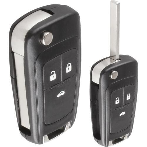 3 Buttons Car Smart Remote Key Fob Replacement Black Key Case Car Key Shell No Chip Uncut Car Flip Key Fit for Opel Car