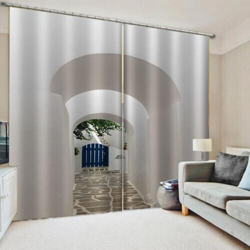 3d stereoscopic curtains white corridor curtain Bedroom living room windproof thickening blackout fabric
