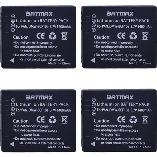 4Pcs DMW-BCF10E DMW BCF10E DMWBCF10E Battery for Panasonic Lumix DMC-FX65P DMC-FX65S DMC-FP8G DMC-FP8P DMC-FX40 DMC-FP8S FX60