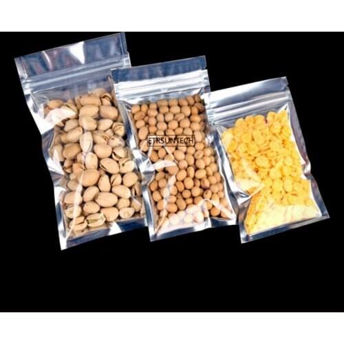 400pcs Zipper Clear Bag Aluminum Bag Self Sealing Bag Tea Fresh Food Storage Package Kitchen Supplies