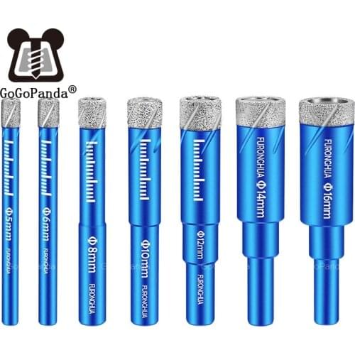 5Pcs/set 5 ~ 16MM Brazed Dry Drill Multifunction Marble Vitrified Brick Granite Glass Eye Dryer Open Hole