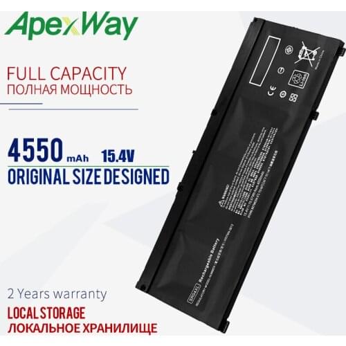 ApexWay 15.4V 4550mAh SR04XL Battery for HP OMEN 15-CE 15-CB 15-CE015DX 15-CB014ur TPN-Q193 TPN-C133 HSTNN-DB7W 917724-855