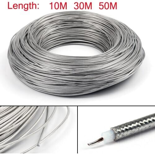 Areyourshop 10m / 30m / 50m RG405 RF Coaxial Cable Flexible RG-405 Coax Pigtail RG 405