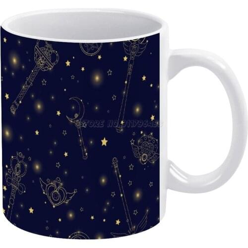 Sailor Moon White Mug Ceramic Mug Creative Mug Sailor Moon Smc Sailormoon Sailor Moon Crystal Stars Space Anime