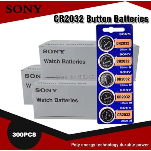 CR2032 For SONY 300Pcs 3V Lithium Button Coin Cell Battery DL2032 KCR2032 5004LC Lithium Button Watch Controller Batteries