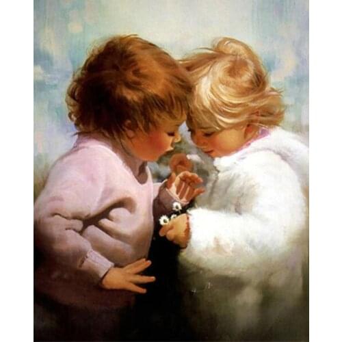 Children diamond mosaic full round embroidery painting kids lover rhinestone wall sticker decor diamond art needlework handcraft