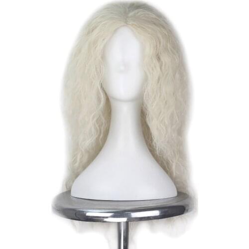 Michael Jackson Long Blonde Curly Wig Cosplay Costume Halloween Hair Replacement Wig