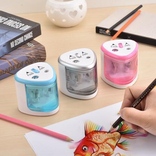 TEN-WIN Electronic Pencil Sharpener Creative Fashion Student Two Holes Electric Pencil Sharpener Gift Apply To 6-8mm And 9-12mm