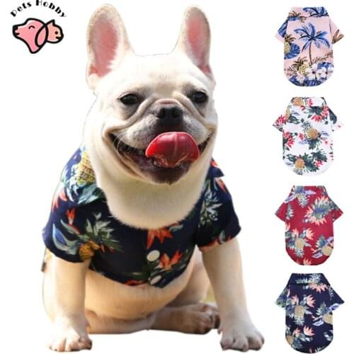 Pet Dog Shirts Clothes Summer Hawaiian Beach T Shirt Casual Floral Puppy Clothes Vest Shirts For Small Large Dog French Bulldog