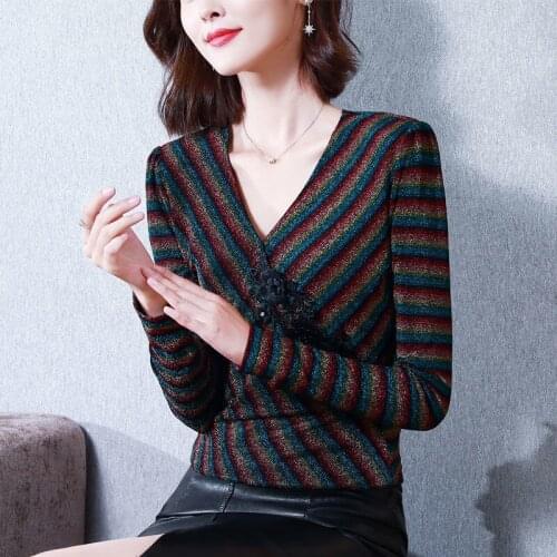 Блузки в полоску Jazinply China At AliExpress