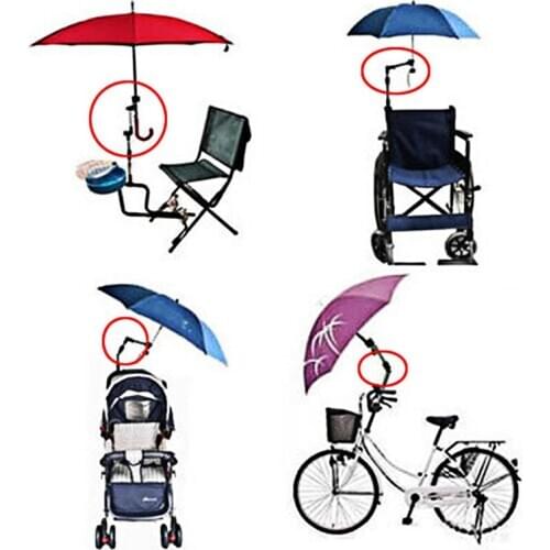 Metal Umbrella Stands Stretch Swivel Wheelchair Bicycle Umbrella Connector Stroller Umbrella Holder Rain Gear Tool