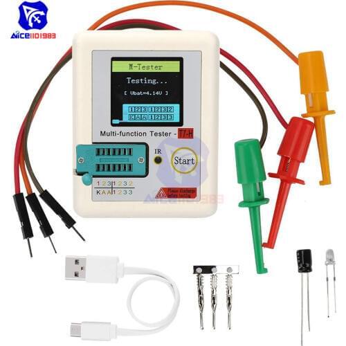 Diymore Multi-functional TC-T7-H Transistor Tester Diode Triode Transistor Tester Capacitor 25pF-100mF Resistor 0.01-50MΩ