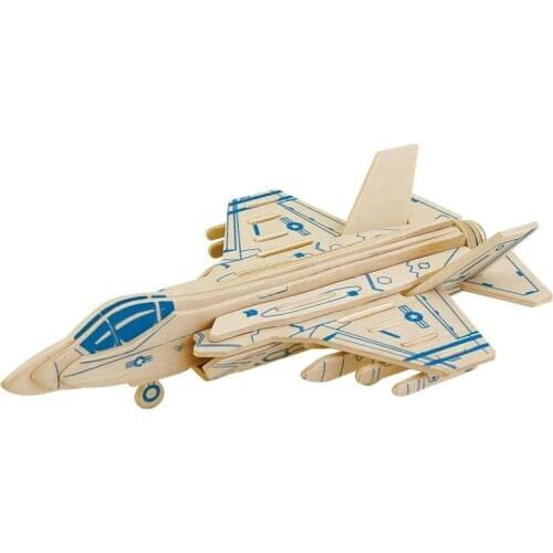 Model 2020 toy 3d Three-dimensional Jigsaw Puzzle Wooden Educational Toys For Children 3-5 Years Old Boy Fighter Military Model