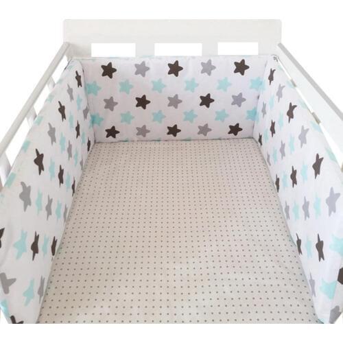 Cotton Breathable Crib Bumper Pads Washable Padded Crib Liner Set For Baby Boys Girls Safe Bumper Guards Crib Rail Padding 200cm