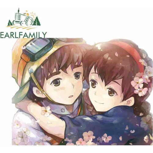 EARLFAMILY 13cm x 9.9cm For Hayao Miyazaki Embrace Fine Decal Graffiti Stickers Funny Car Stickers Vinyl Car Wrap Pull Flower
