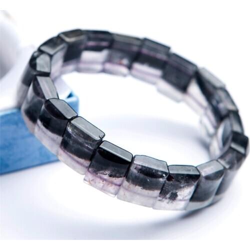 Natural Auralite 23 Canada Gem Stone Rectangle Beads Healing Bracelet 13x6mm AAA