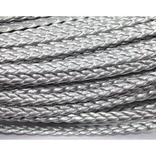 Wholesale Silver 100meters 328 feet 7mm Wide Flat Faux Braid Leather Cord, Bracelet Cord, DIY Accessory Cord