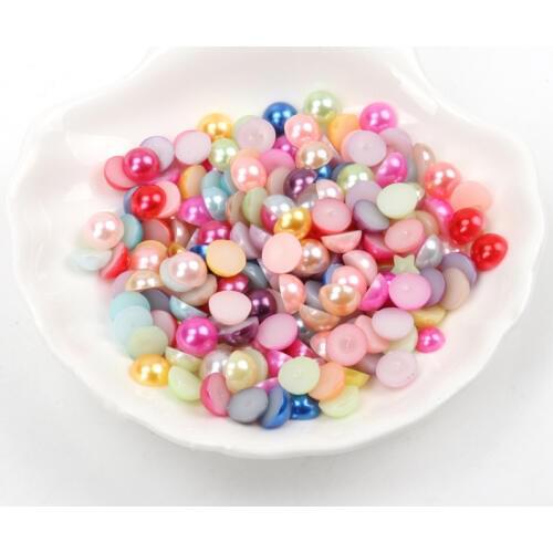 Half Round Acrylic Imitation Flatback Pearl Beads for Jewelry Making Diy Nail Art Phone Decor 3/4/5/6/8/10/12/14mm