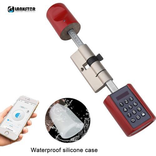 LANXSTAR Adjustable Smart Electronic Lock Unlock By Password Bluetooth Hardware Lock Keyless EURO Lock Cylinder