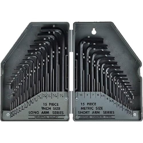 Allen Wrench Hex Key Set 30pcs SAE Metric Combination Repair Kit