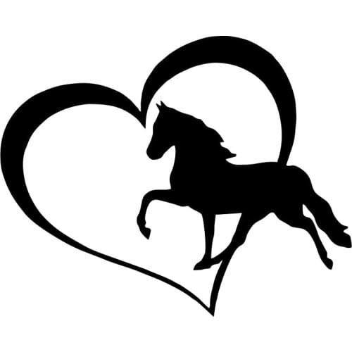 S51292 Various Sizes/Colors Car Stickers Vinyl Decal Horse and Heart Motorcycle Decorative Accessories Creative Waterproof