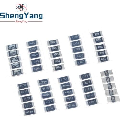 50PCS Alloy resistance 2512 SMD Resistor Samples kit ,10 kindsX5pcs=50pcs R001 R002 R005 R008 R010 R015 R020 R025 R050 R100
