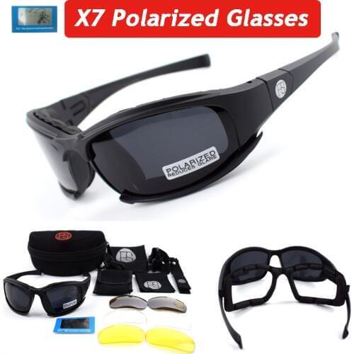 X7 / C5 Tactical Sunglasses Military Airsoftsport Shooting Glasses Army Goggles 4 Lens Men UV400 Outdoor Sport Glasses