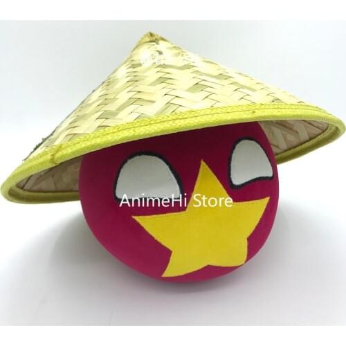 Vietnam Ball and Vietnamese conical hat Doll VNM countryballs plushies Cosplay Polandball Plush Toy for Gift 20CM
