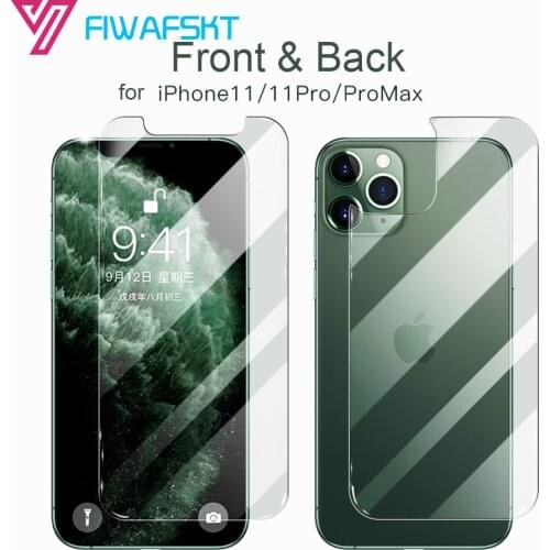9H Rear Glass 2 in 1 Tempered Glass Screen Protector for iPhone 11 Pro Max 11Pro 5.8 6.1 6.5 Inch Front and Back Protective Film