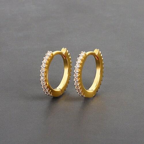 CANZE Women Korean Diamond Earrings Fashion and Elegant Golden Ear Hooks Zircon Earrings Jewelry
