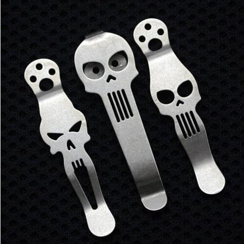 1pc TC4 Titanium Alloy Pocket Knife Back Clip for Spyderco C81 C10 2.3mm Diameter 6.8mm Hole Distance Knives Making DIY Clamp