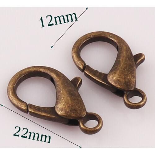 10 PCS 22MMX12MM Lobster Clasps,Antique Bronze connector clasps,Jewelry findings lanyard clip leather purse strap,lobster claw