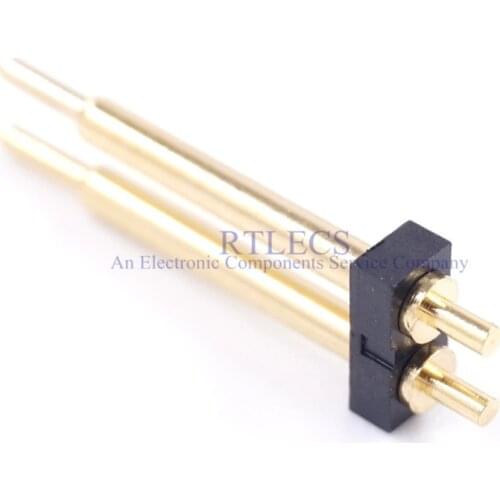 100pcs Spring Loaded Pogo Pin Connector 2 Pin 2.54 mm Pitch 3 3.5 4 4.5 5 5.5 6 6.5 7 7.5 8 8.5 9 9.5 mm Height Through Hole