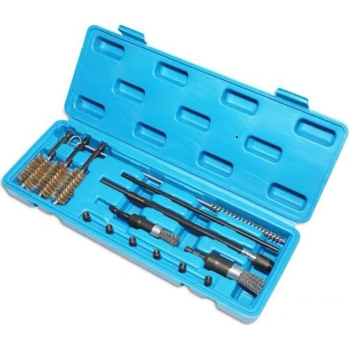 14pc Diesel Common Rail Injector Seat Port Cleaner Auto Engine Maintenance Cleaning Brushes Injector Port Seating Surface Prior