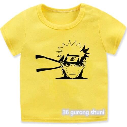 2021 Boruto наруто T Shirt аниме Anime Clothes Cartoon Print Boys T-shirt Yellow Kids Clothes Children Clothing Harajuku