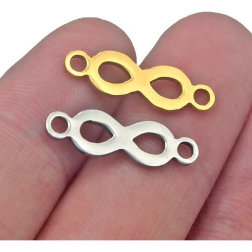 5pcs/lot Stainless Steel Infinite Bracelet Connectors Necklace 8 Shape Charms Pendant Jewelry Accessories DIY Crafts Supplies