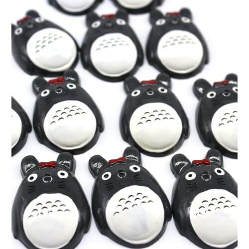 50pcs big Kawaii Totoro hand paint Resin Flatback Cabochons -34mm Anime - Decoden - Fantasy - Mythical - Woodland - Spirits
