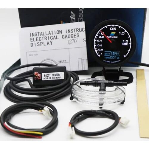 7 Color GReddi Car Turbo Boost Gauge Auto Multi LCD Digital Display Racing Meter Turbine Water Temp Oil Temp Gauge 62mm 2.5 Inch