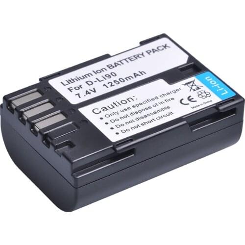 D-Li90 1250mAh D Li90 DLi90 Rechargeable Camera Li-ion Battery for Pentax K-5II K-5IIS K-01 K-7 K-5 K-3 K-3II 645D 645Z Z1