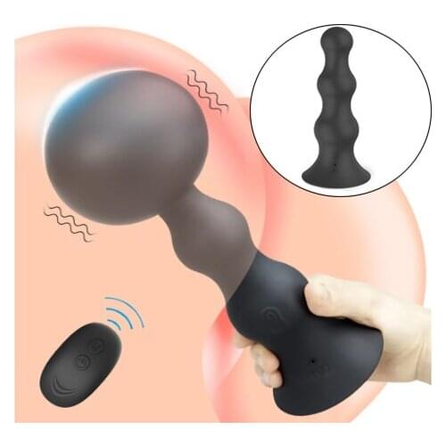 Wireless Remote Inflatable Anal Plug Vibrator Suction Cup Dildo Expandable Big Butt Plug Prostate Massage SM Men Women Sex Toys