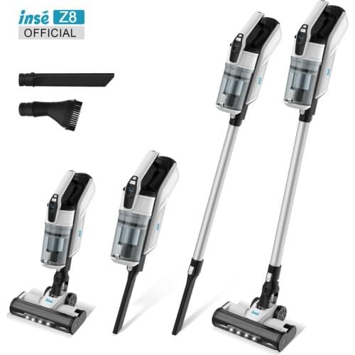 INSE Wireless Vacuum Cleaner Powerful Suction 23Kpa 250W Stick Vacuum Cleaner, 2200mAh 40mins Runtimes Removable Battery