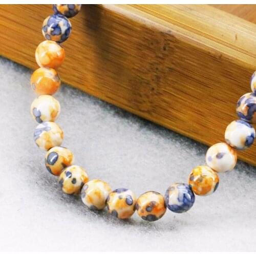6mm Natural Yellow Black Spot Stone Beads Round DIY Loose 15inch Women Jewelry Making Design Wholesale Luky Ornament Girls Gifts