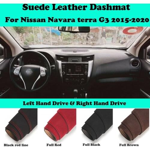 For Nissan D23 NP300 Navara terra G3 2015-2020 Suede Leather Dashmat Dashboard Cover Pad Dash Mat Car-Styling Carpet Accessories