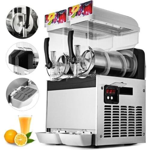Double Tank Slush Machine Ice Cream Maker 600W Snow Melting Machine Commercial Smoothies Granita Machine Ice Slusher