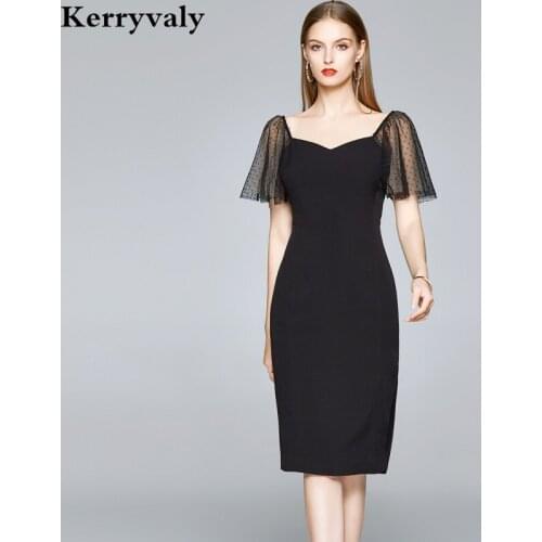 Hepburn Graceful French Sexy Bodycon Dress Dress Womens Dresses New Arrival 2021 Slim-Fit Black Summer Dress Glamaker 8617