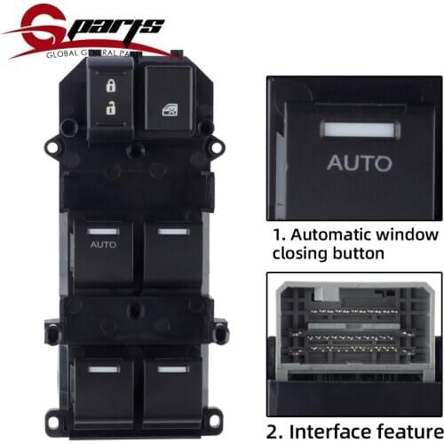 G-Parts Front Left Power Electric Window Lifter Master Control Switch For Honda Accord 2008 -2011 35750-TB0-H01 35750-TC0-U12