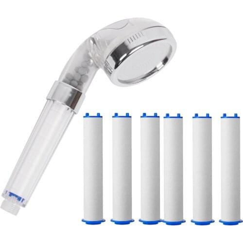 Hot Bathroom Handheld Shower Water Saving Head Set with 6 Filters High Pressure Portable Shower Head Hand Shower