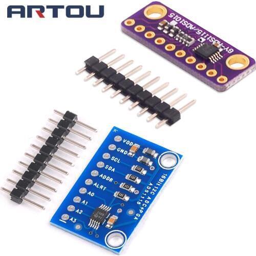 I2C ADS1115 16 Bit ADC 4 Channel Module with Programmable Gain Amplifier 2.0V to 5.5V for Arduino RPi