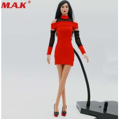 1/6 Scale Sexy Female Fashion Cothes Set Red Skirt Dress & High Heels Accessory Model for 12'' Action Figure Body